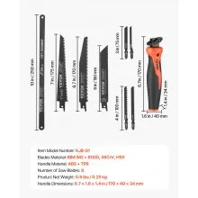 Jab Saw 6 in Keyhole Saw with Soft Grip Handle 8-In-1 Multi-Blades for Drywall
