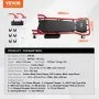VEVOR Mechanic Garage Creeper, 1118 mm, 136.1 kg Capacity Automotive Rolling Creeper with 6 Casters Adjustable Cushioned Headrest Tool Tray, Heavy Duty Steel Frame for Garages, Repair Shops, and DIY