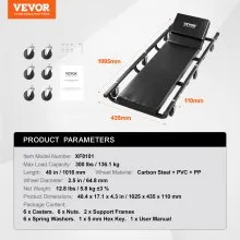VEVOR 40 in Mechanic Garage Creeper 300 lbs Capacity Automotive Rolling Creeper