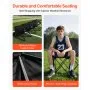 VEVOR Portable Folding Bench, 4 Seat Foldable Soccer Bench with Side Pockets and Carrying Bag, Lightweight Sideline Seating with Back Rest for Football, Baseball, Camping, Outdoor Events, Black