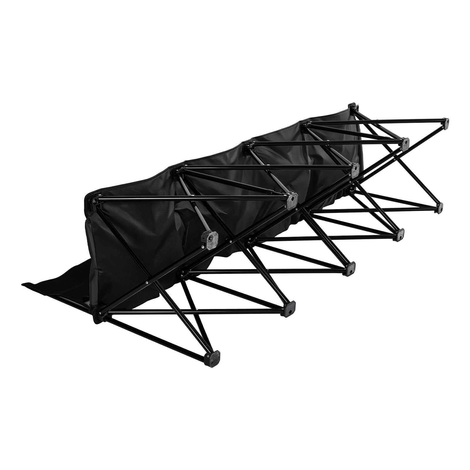 VEVOR Portable Folding Bench, 4 Seat Foldable Soccer Bench with Side Pockets and Carrying Bag, Lightweight Sideline Seating with Back Rest for Football, Baseball, Camping, Outdoor Events, Black