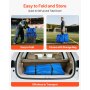 VEVOR Portable Folding Bench, 6 Seat Foldable Soccer Bench with Side Pockets and Carrying Bag, Lightweight Sideline Seating with Back Rest for Football, Baseball, Camping, Outdoor Events, Blue