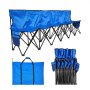 VEVOR Portable Folding Bench, 6 Seat Foldable Soccer Bench with Side Pockets and Carrying Bag, Lightweight Sideline Seating with Back Rest for Football, Baseball, Camping, Outdoor Events, Blue