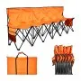VEVOR Portable Folding Bench, 6 Seat Foldable Soccer Bench with Side Pockets and Carrying Bag, Lightweight Sideline Seating with Back Rest for Football, Baseball, Camping, Outdoor Events, Orange