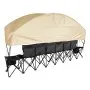 VEVOR Portable Folding Bench, 6 Seat Soccer Bench with Storage Pockets Cup Holders & Carrying Bag, Lightweight Sideline Seating with Sunshade for Football, Baseball, Camping, Outdoor Events, Black