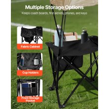 VEVOR Folding Chair Sport 6 Seat Sideline Bench with Sidebag Carry Bag Sunshade