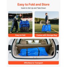 VEVOR Folding Chair Sport 8 Seat Sideline Team Bench w/ Sidebag Carry Bag Blue