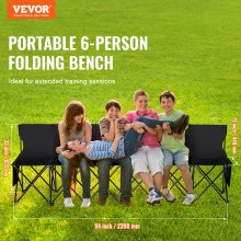 VEVOR 6 Seat Portable Folding Sport Bench Outdoor Camping Chair with Carry Bag