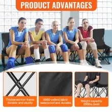 VEVOR 6 Seat Portable Folding Sport Bench Outdoor Camping Chair with Carry Bag