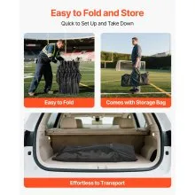 VEVOR Folding Chair Sport 6 Seat Team Bench w/ Multiple Storage Bags & Carry Bag