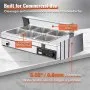 VEVOR 6-Pan Commercial Food Warmer, 6 x 12QT Electric Steam Table with Tempered Glass Cover, 1500W Countertop Stainless Steel Buffet Bain Marie 86-185°F Temp Control for Catering, Restaurants, Silver