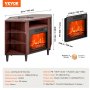 Soporte de TV con chimenea eléctrica VEVOR Soporte de TV de esquina para televisores de hasta 50" Marrón