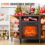 VEVOR - Mueble de TV con chimenea para televisores de 42", rincón de almacenamiento multimedia con chimenea de 18", cajones y gabinetes de almacenamiento, mesa de consola de TV estilo pastoral con 20 luces LED, control remoto y temporizador para sala de estar, color marrón