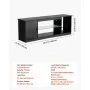 VEVOR TV Stand for TVs up to 65 inch, Modern Entertainment Center with Light Strip, Wooden TV Cabinet Storage with Glass Shelf and Adjustable Shelves, Console Table for Living Room and Bedroom, Black