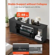 VEVOR TV Stand for TVs up to 65 in Modern Entertainment Center with Glass Shelf