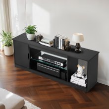 VEVOR TV Stand for TVs up to 65 in Modern Entertainment Center with Glass Shelf