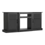 VEVOR TV Stand for TVs up to 65 inch, Modern Entertainment Center with Light Strip, Wooden TV Cabinet Storage with Acrylic Doors and Adjustable Shelves, Console Table for Living Room and Bedroom, Black
