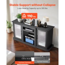 VEVOR TV Stand for TVs up to 65 in Modern Entertainment Center with Glass Doors