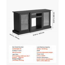 VEVOR TV Stand for TVs up to 65 in Modern Entertainment Center with Glass Doors