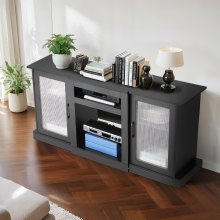 VEVOR TV Stand for TVs up to 65 in Modern Entertainment Center with Glass Doors