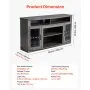 VEVOR TV Stand for TVs up to 65 inch, Farmhouse Entertainment Center with Light Strip, Wooden TV Cabinet Storage with Glass Doors and Adjustable Shelves, Console Table for Living Room, Bedroom, Gray