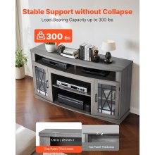 VEVOR TV Stand for 65 in TVs Farmhouse Entertainment Center with Light Strip