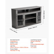VEVOR TV Stand for 65 in TVs Farmhouse Entertainment Center with Light Strip