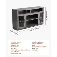 VEVOR TV Stand for 65 in TVs Farmhouse Entertainment Center with Light Strip