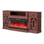 VEVOR Fireplace TV Stand for TVs up to 80", Media Storage Corner with Storage Cabinets & 36" Fireplace, Vintage TV Console Table with 20 LED Lights, Remote Control and Timer for Living Room, Brown