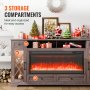 VEVOR 80" Fireplace TV Stand with 20 LED Lights Remote Control and Timer Grey