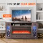 VEVOR 80" Fireplace TV Stand with 20 LED Lights Remote Control and Timer Grey