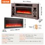 VEVOR 80" Fireplace TV Stand with 20 LED Lights Remote Control and Timer Grey