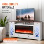 VEVOR 80" Fireplace TV Stand with LED Light Remote Control & Timer Brown + White