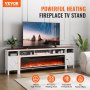 VEVOR 100" Fireplace TV Stand with 20 LED Lights Remote Control and Timer White