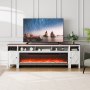 VEVOR 100" Fireplace TV Stand with 20 LED Lights Remote Control and Timer White