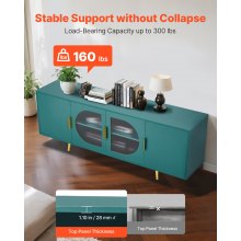 VEVOR TV Stand for TVs up to 75 in Modern Entertainment Center with Glass Doors