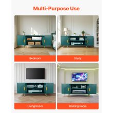 VEVOR TV Stand for TVs up to 75 in Modern Entertainment Center with Glass Doors