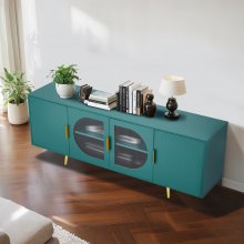 VEVOR TV Stand for TVs up to 75 in Modern Entertainment Center with Glass Doors