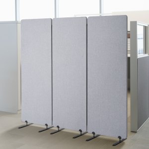 VEVOR 2FT Room Divider, 3 Panel PET Polyester Soundproof Room Screen, Folding Privacy Divider Portable Partition Divider for Room Separation, Freestanding Room Partitions for Office Study, Grey | VEVOR US