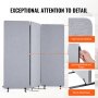 VEVOR 2FT Room Divider 3 Panels PET Polyester Soundproof Privacy Screen Grey