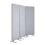VEVOR 2FT Room Divider, 3 Panels PET Polyester Soundproof Room Screen, Folding Privacy Divider Portable Partition Divider for Room Separation, Freestanding Room Partitions for Office Study, Grey