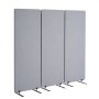VEVOR 2FT Room Divider, 3 Panels PET Polyester Soundproof Room Screen, Folding Privacy Divider Portable Partition Divider for Room Separation, Freestanding Room Partitions for Office Study, Grey