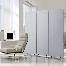 VEVOR Office Partitions, 3 Panel PET Polyester Soundproof Room Screen, Folding Privacy Divider Portable Partition Divider for Room Separation, Freestanding Room Partitions for Office Study, Grey