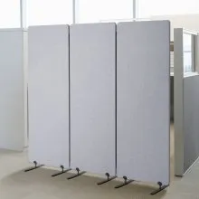 VEVOR Office Partitions, 3 Panel PET Polyester Soundproof Room Screen, Folding Privacy Divider Portable Partition Divider for Room Separation, Freestanding Room Partitions for Office Study, Grey