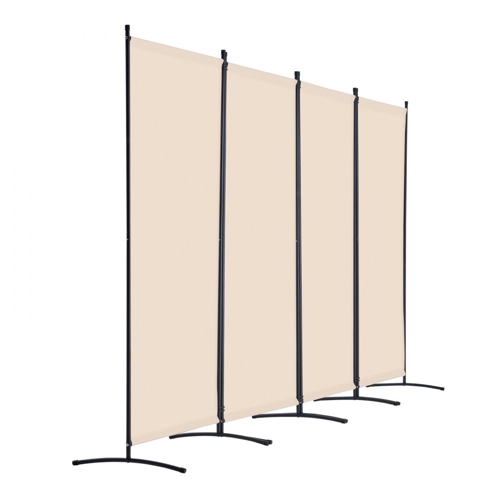 VEVOR Room Divider, 4 Panels Room Divider, Folding Privacy Screen and Portable Partition Divider for Room Separation, Freestanding Room Partitions for Office, Bedroom, Study, Beige