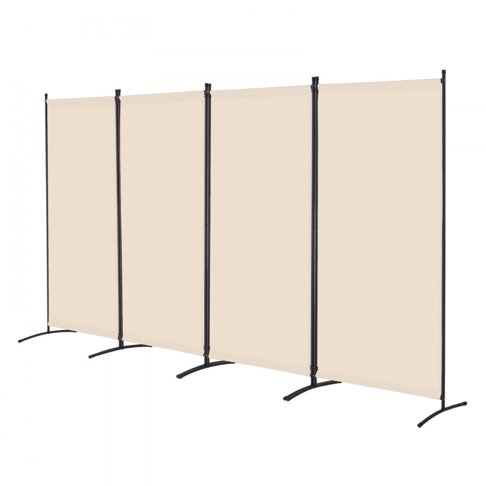 VEVOR Room Divider, 4 Panels Room Divider, Folding Privacy Screen and Portable Partition Divider for Room Separation, Freestanding Room Partitions for Office, Bedroom, Study, Beige