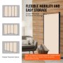 VEVOR Room Divider 4 Panels Fabric Room Privacy Screen for Office Bedroom Beige