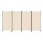 VEVOR Room Divider, 4 Panels Room Divider, Folding Privacy Screen and Portable Partition Divider for Room Separation, Freestanding Room Partitions for Office, Bedroom, Study, Beige