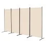 VEVOR Room Divider, 4 Panels Room Divider, Folding Privacy Screen and Portable Partition Divider for Room Separation, Freestanding Room Partitions for Office, Bedroom, Study, Beige