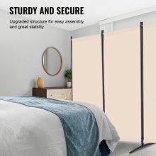 VEVOR Room Divider, 4 Panel Room Divider, Folding Privacy Screen and Portable Partition Divider for Room Separation, Freestanding Room Partitions for Office, Bedroom, Living Room, Beige